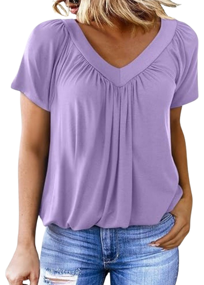 T-shirt Femme Col V Ample
