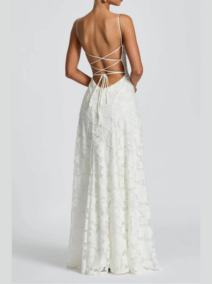 Robe Dos Nu d'Été Femme en Chiffon