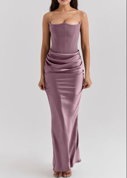 Robe longue bustier sexy élégante soirée Purple