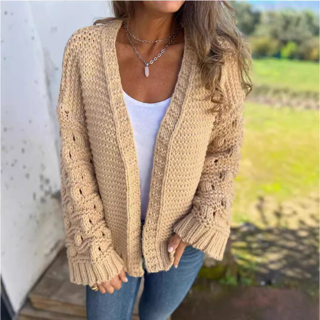 Cardigan Hiver Uni Femme – Élégance Chaleureuse