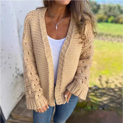 Cardigan Hiver Uni Femme – Élégance Chaleureuse