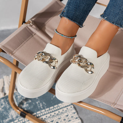 Chaussures plates femme maille respirante