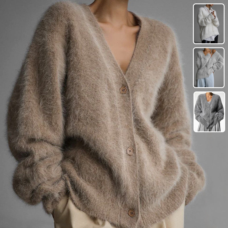 Cardigan couture en cachemire Kaki