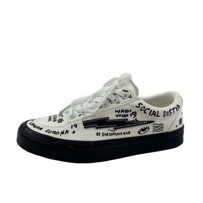 Chaussures Blanches en Toile Style Japonais pour Femmes