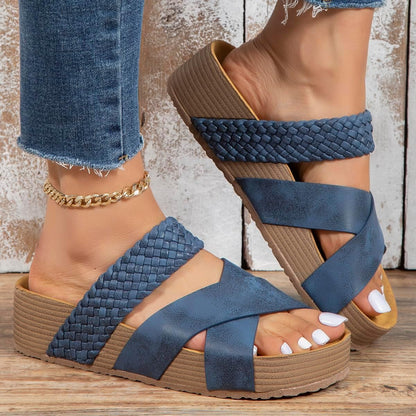 Sandales Tressées Confort Blue