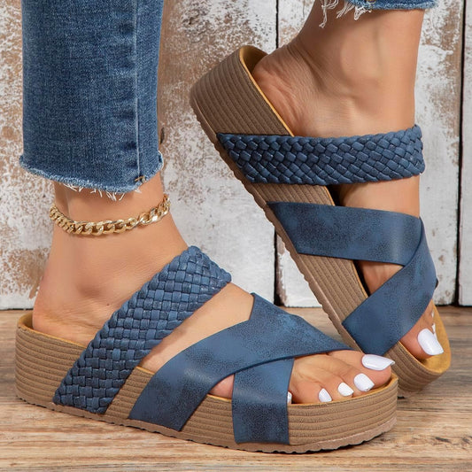 Sandales Tressées Confort Blue