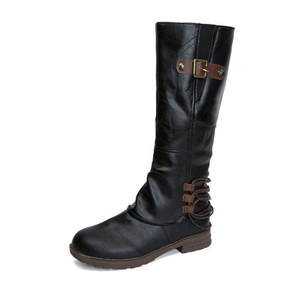 Bottes Hautes à Talon Carré et Bout Rond