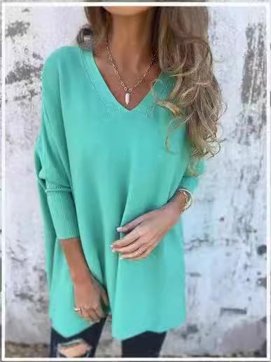 Chemise Longue Tricotée à Manches Longues