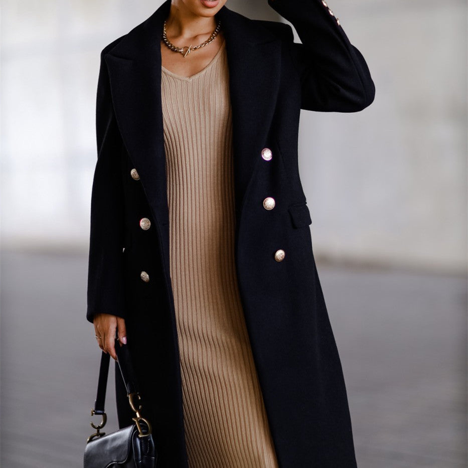 Veste Longue Classique et Modernité Noir