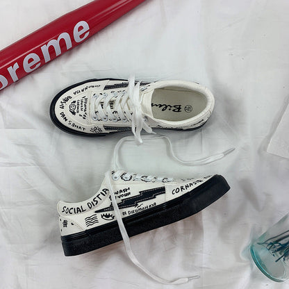 Chaussures Blanches en Toile Style Japonais pour Femmes