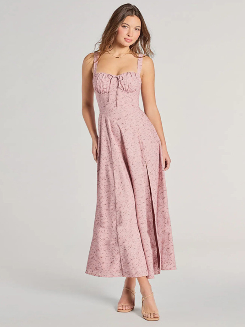 Robe Dos Nu Fendue Fleurie