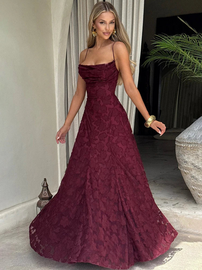 Robe Dos Nu d'Été Femme en Chiffon