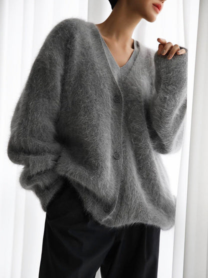 Cardigan couture en cachemire Gris foncé