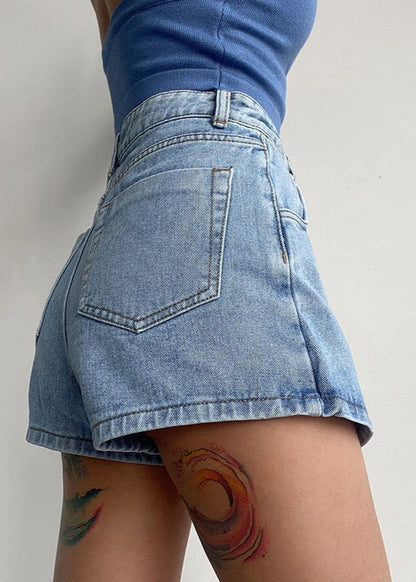 Jupe denim asymétrique anti-éclaircissements