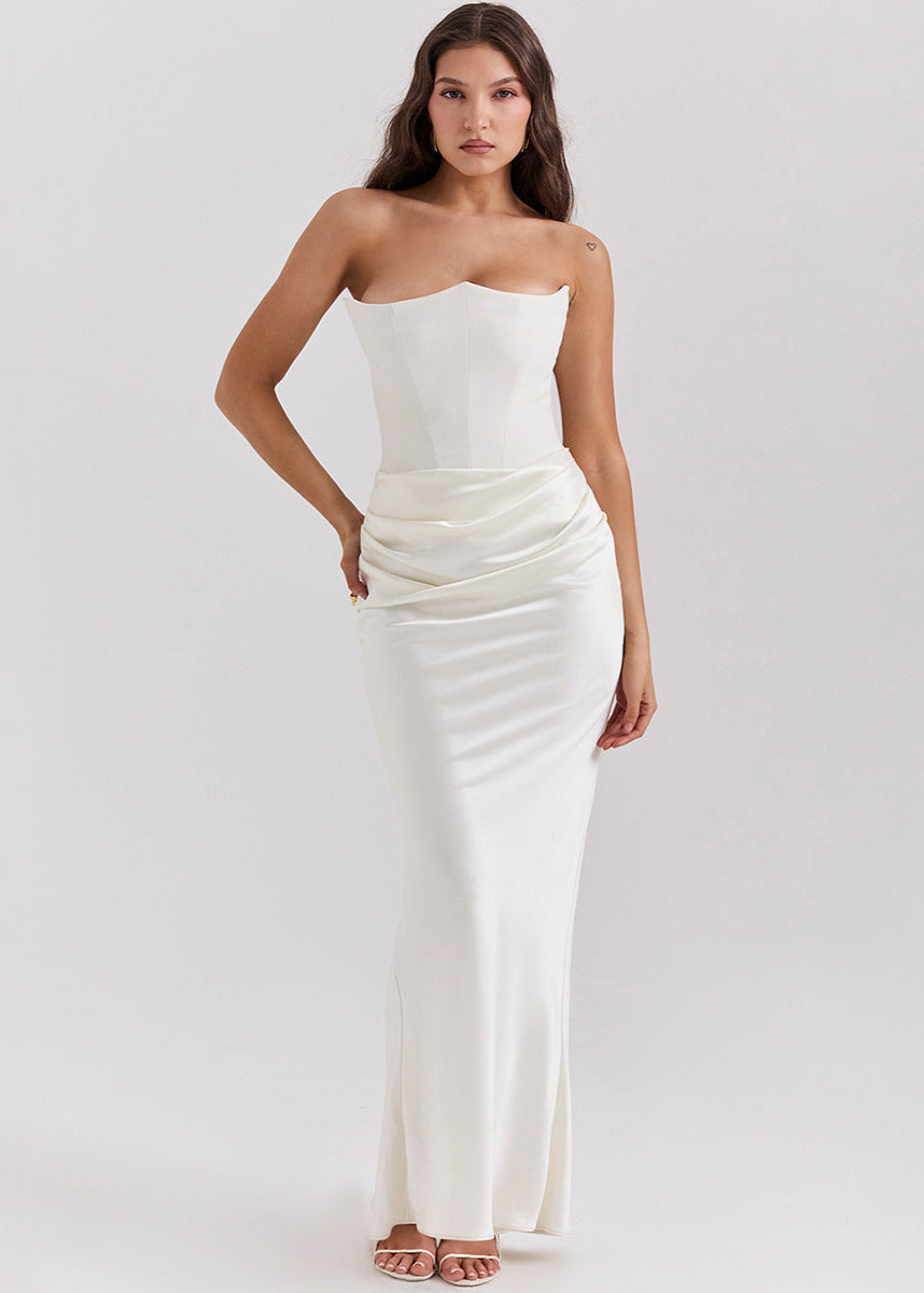 Robe longue bustier sexy élégante soirée