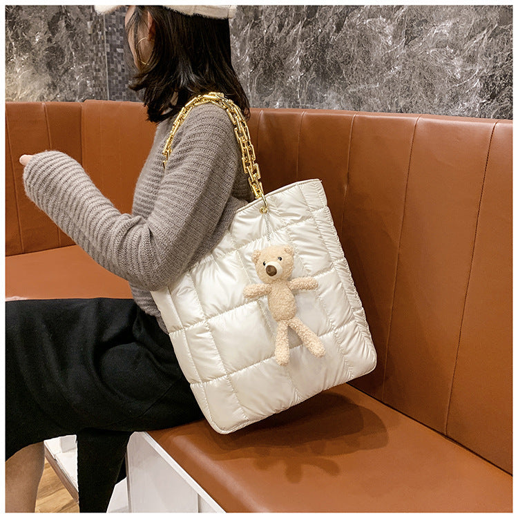 Sac Cabas Élégant Matelassé avec Anses Chaîne