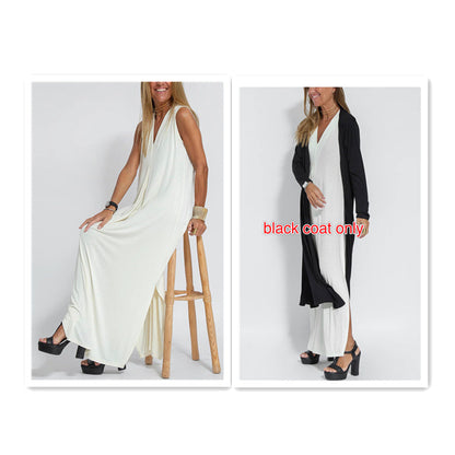 Tenue Décontractée V-Neck & Long Cardigan