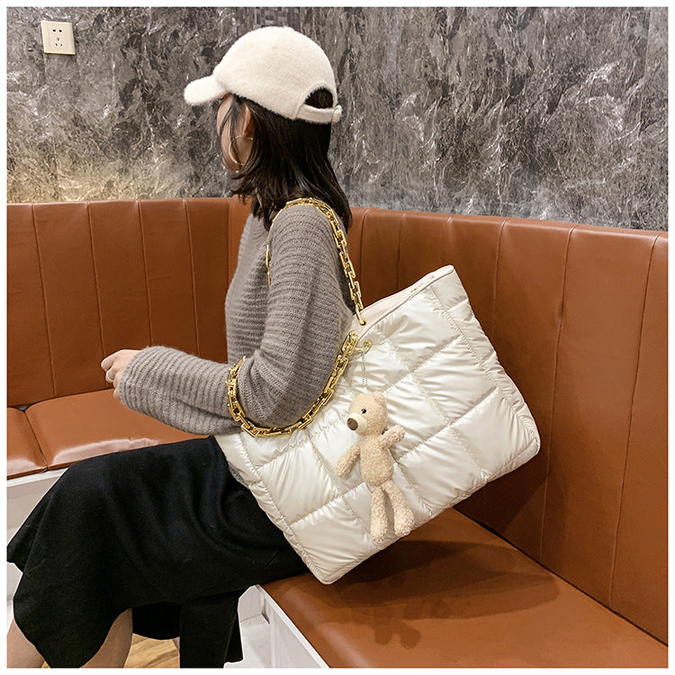 Sac Cabas Élégant Matelassé avec Anses Chaîne