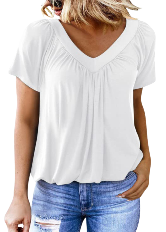 T-shirt Femme Col V Ample