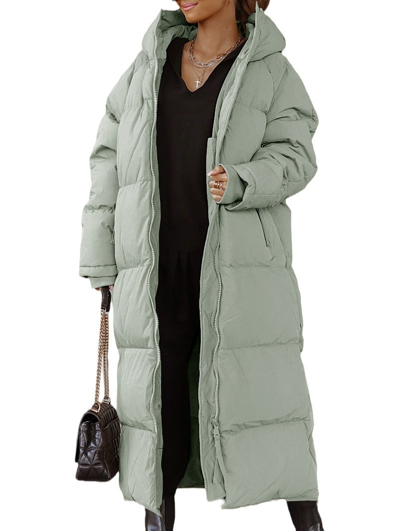 Manteau Lila Zippé à Capuche Vert