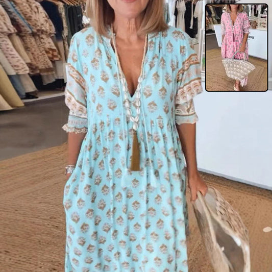Robe Bohème à Manches Lanternes et Volants