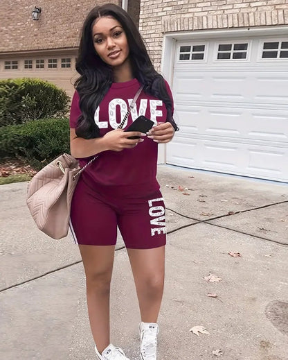 Ensemble Décontracté à Imprimé Love – Confort et Style