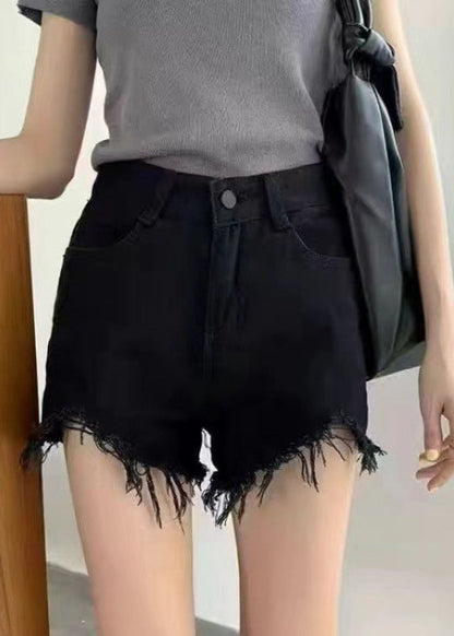 Jupe denim asymétrique anti-éclaircissements Noir