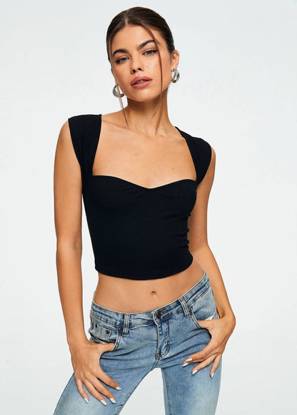 Crop top sans manches femme chic
