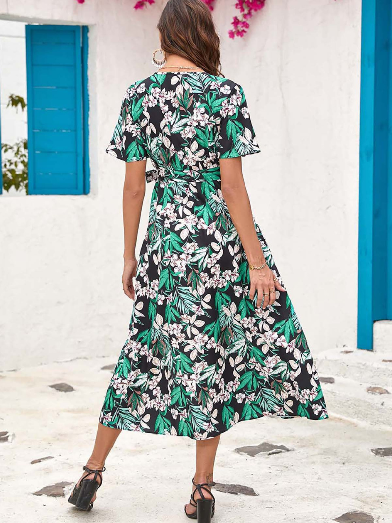 Sophie - Robe Midi Fleurie d'Été