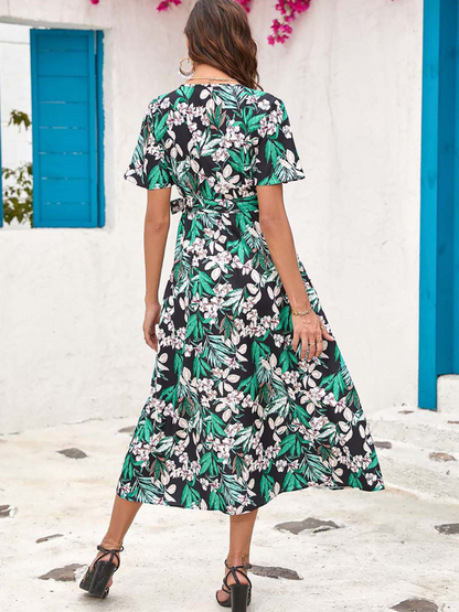 Sophie - Robe Midi Fleurie d'Été