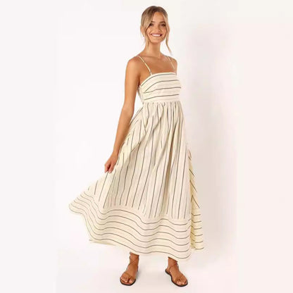 Robe Rayures et  Décontractée à Bretelles Fines
