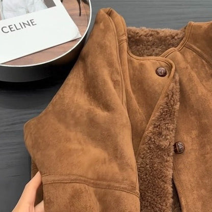 Veste courte doublée effet mouton