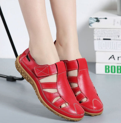 Sandales Rétro en Cuir Souple