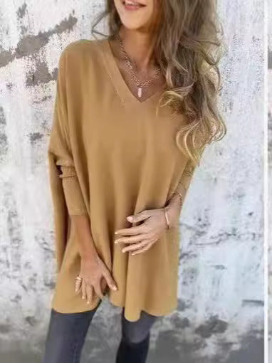 Chemise Longue Tricotée à Manches Longues