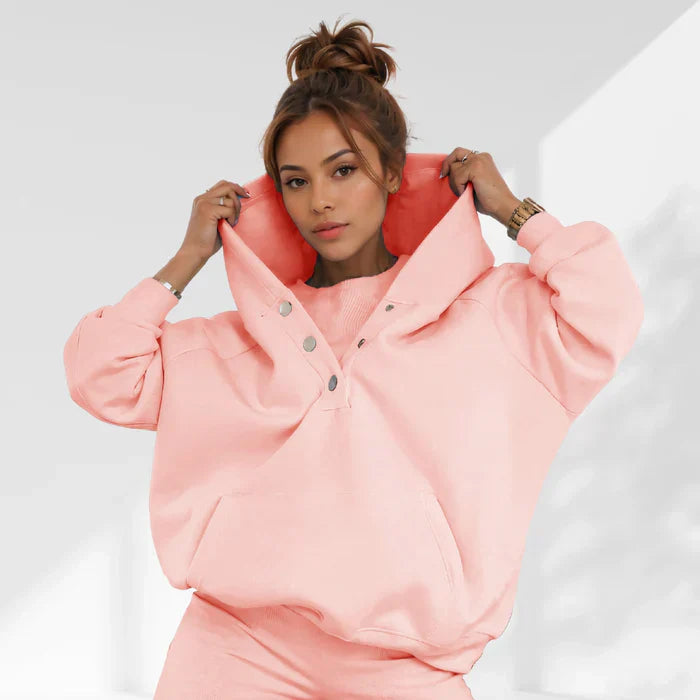 Sweatshirt Femme Coton Doux – 3 Pièces Rose