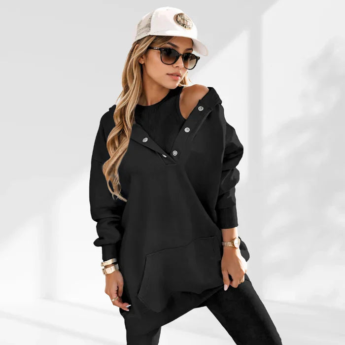 Sweatshirt Femme Coton Doux – 3 Pièces