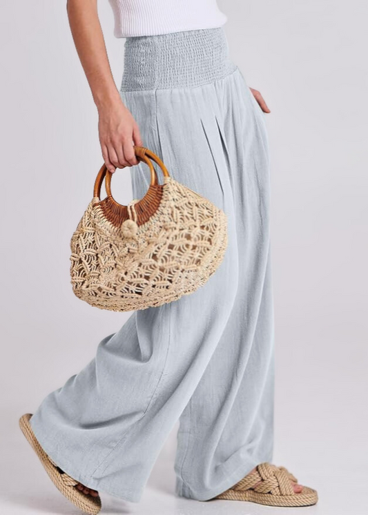 Pantalon Large Taille Haute Femme