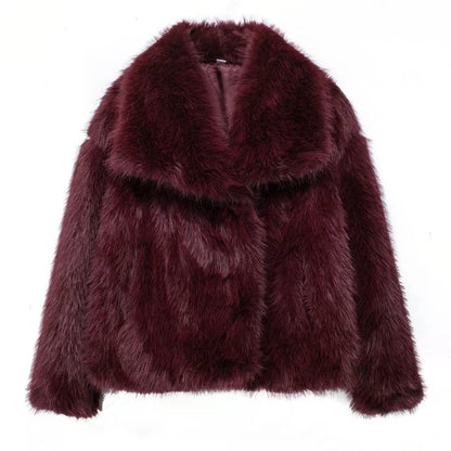 Manteau Hiver Chloé Élégance Douillette Rouge Bordeaux