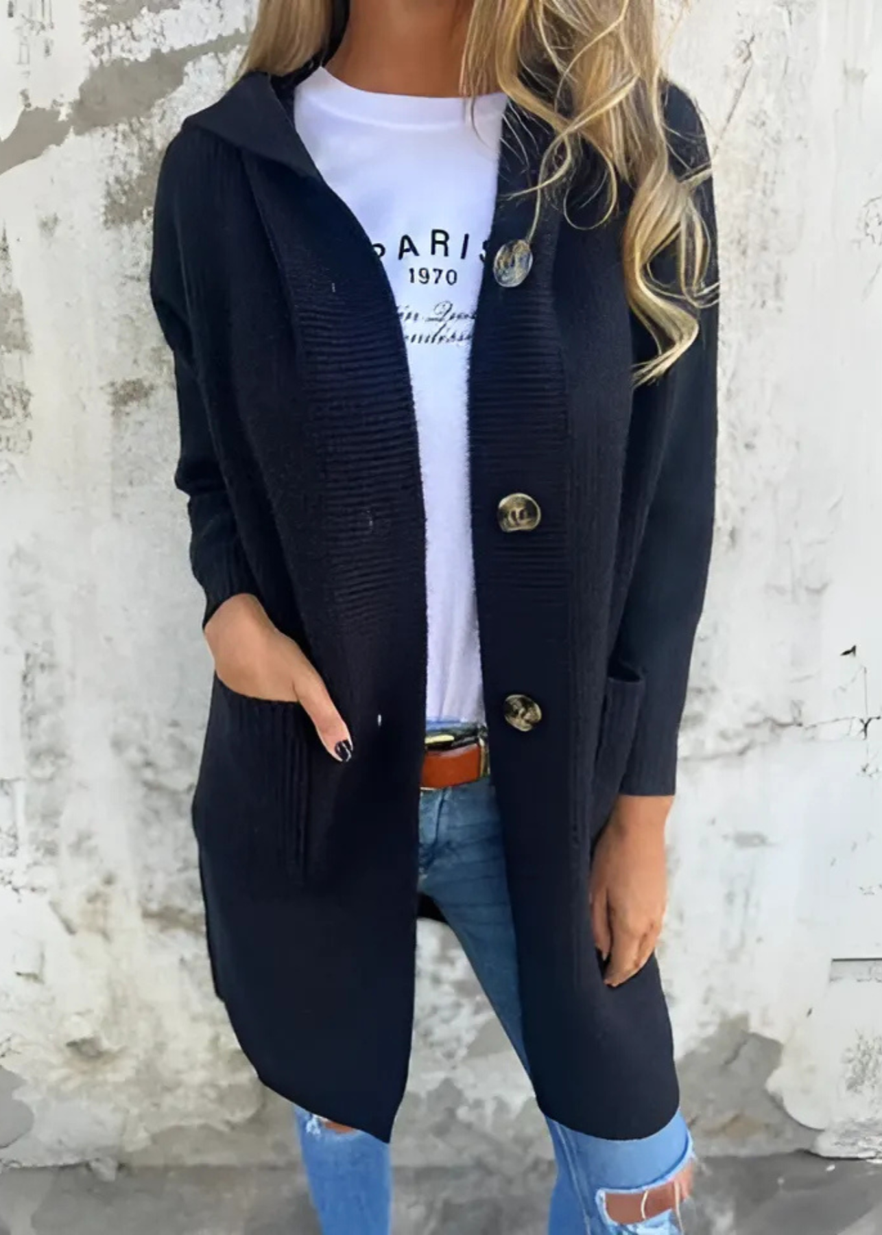 Cardigan Maille Gris Confort