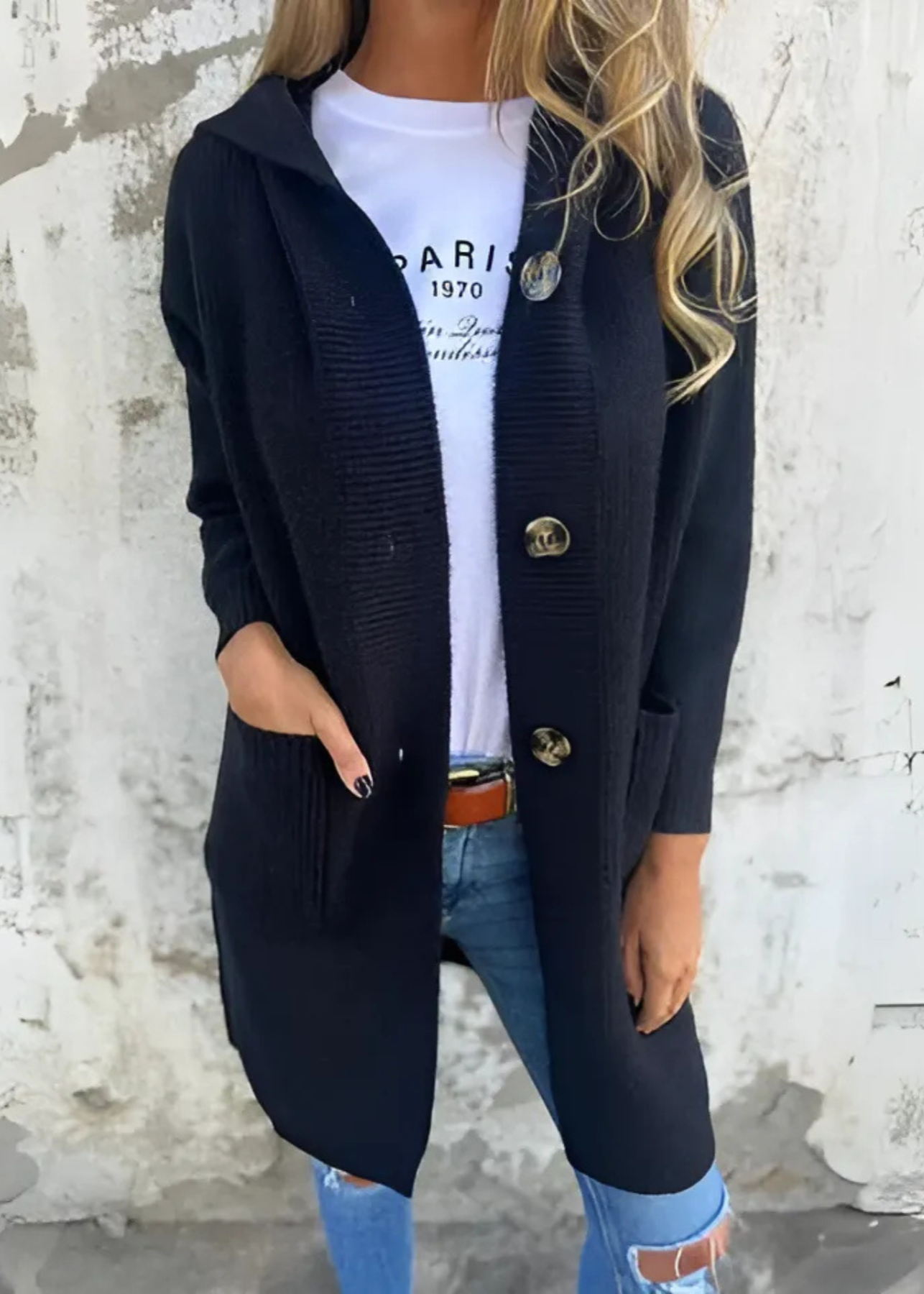 Cardigan Maille Gris Confort