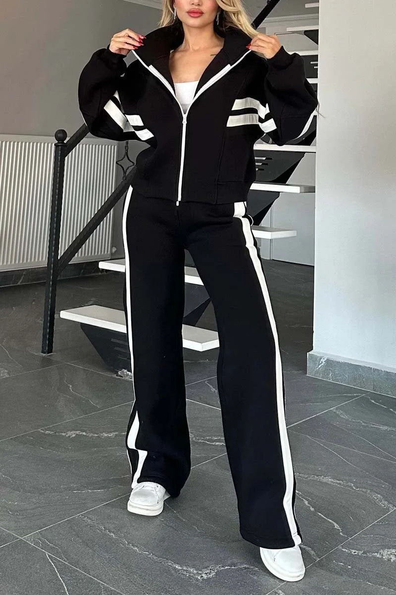 Ensemble Élégant avec Rayures Latérales
