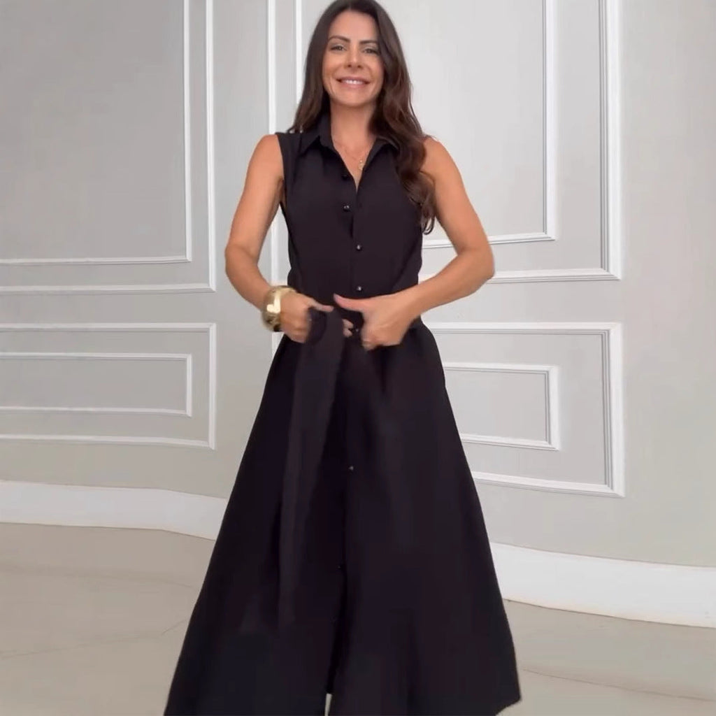 Robe Élégante à Décolleté en V avec Effet Deux-en-Un