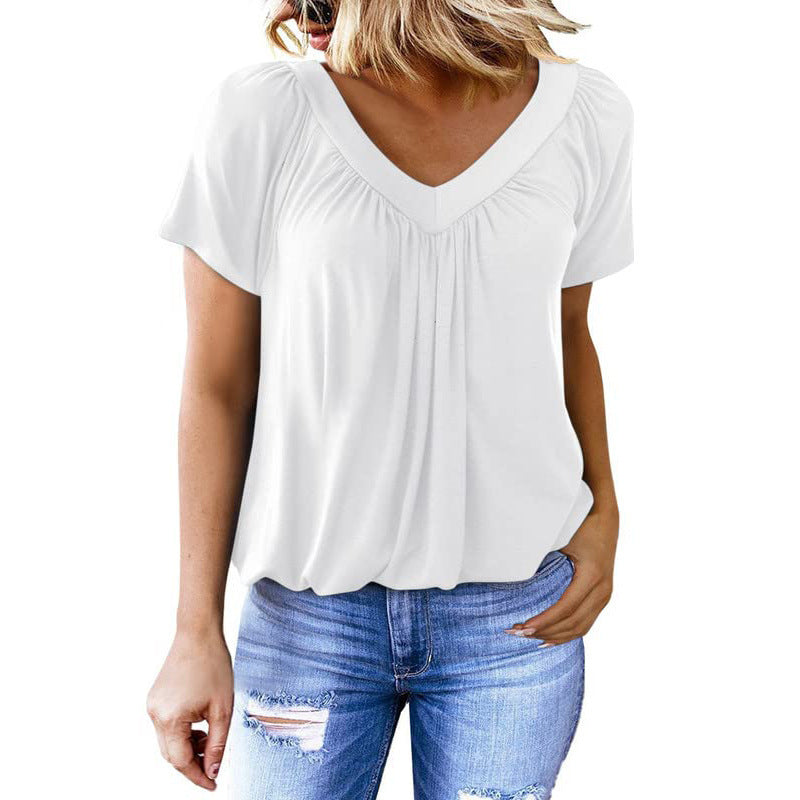 T-shirt Femme Col V – Simplicité Élégante au Quotidien