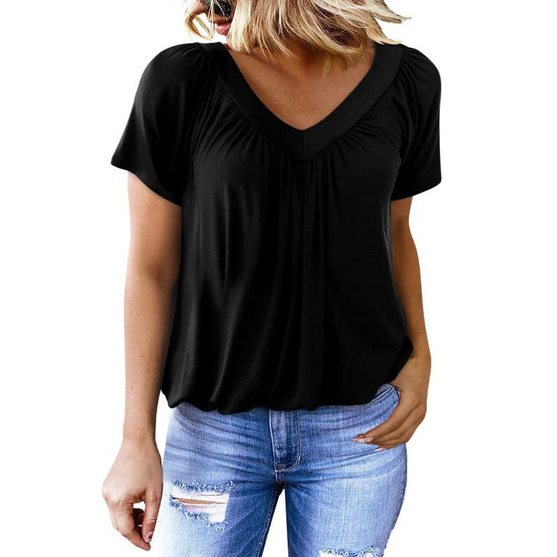 T-shirt Femme Col V – Simplicité Élégante au Quotidien