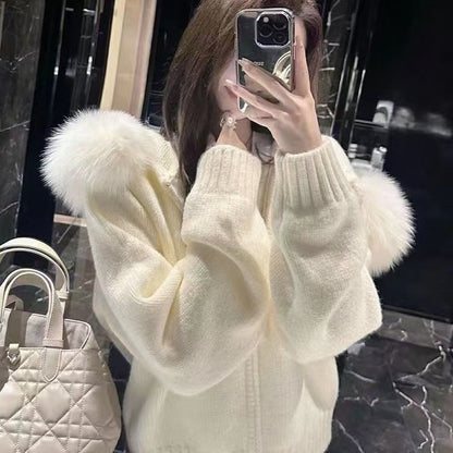Veste Hivernale Élégance et Chaleur Réunies Blanc Taille unique