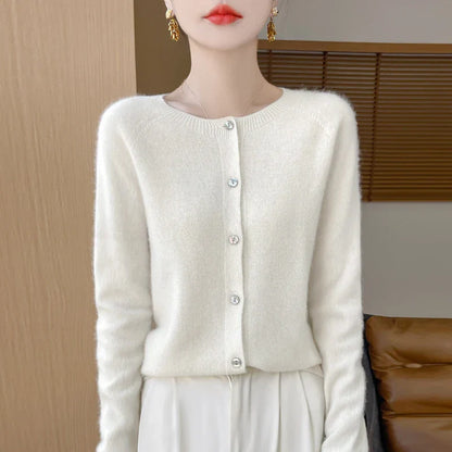Cardigan en Mérinos 100% – Douceur et Élégance Printemps/Automne