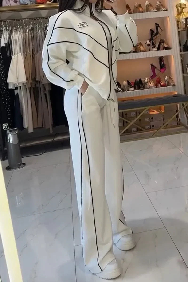 Best Ensemble Sport Élastique – Sweat à Zip et Pantalon Long