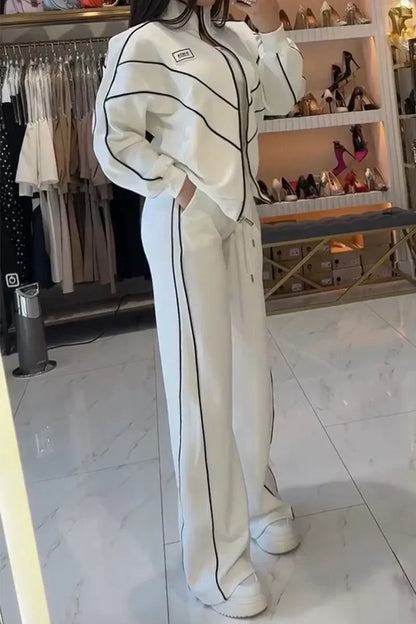 Best Ensemble Sport Élastique – Sweat à Zip et Pantalon Long