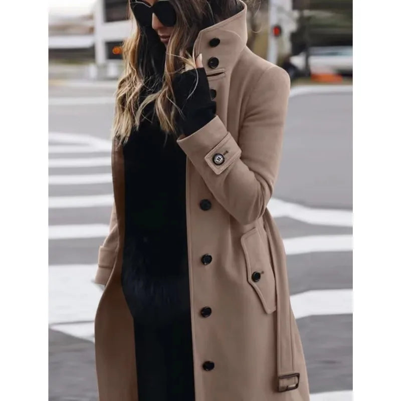 Manteau d'Hiver Femme à Col Rétro – Élégance et Chaleur