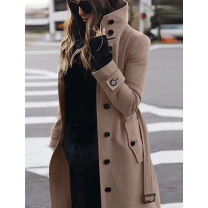 Manteau d'Hiver Femme à Col Rétro – Élégance et Chaleur